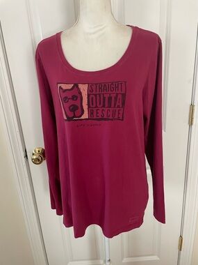 Life Is Good Berry Crew Tee with 'Do What You Love' Patch